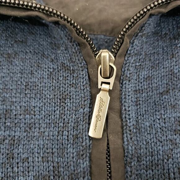 Eddie Bauer Convector 1/4 Zip Sweater Size M Zippered Pocket Fleece Navy Blue - Picture 5 of 13